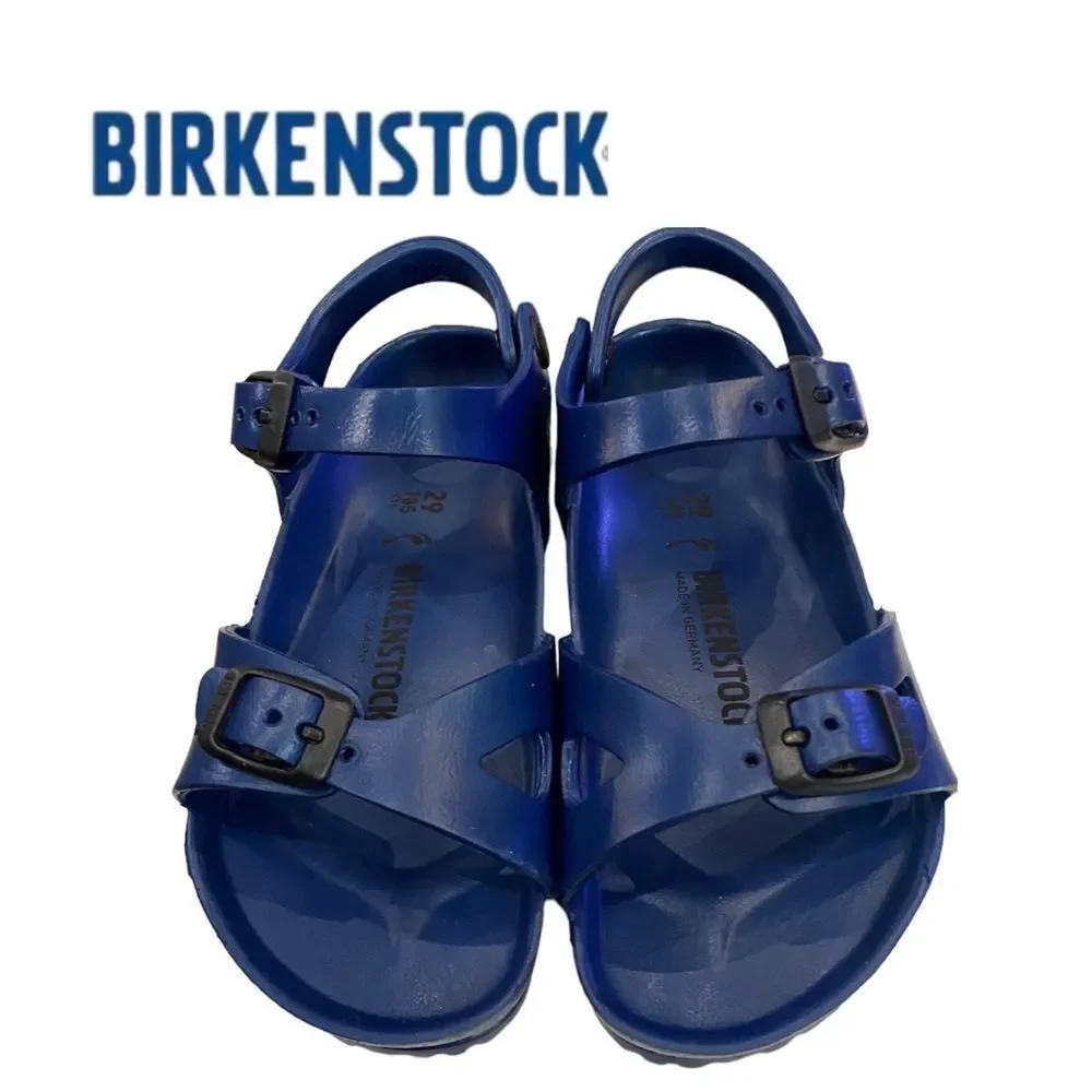 NEW in Box Birkenstock Boys Girls Rio Navy Essentials EVA Sandals 11 29